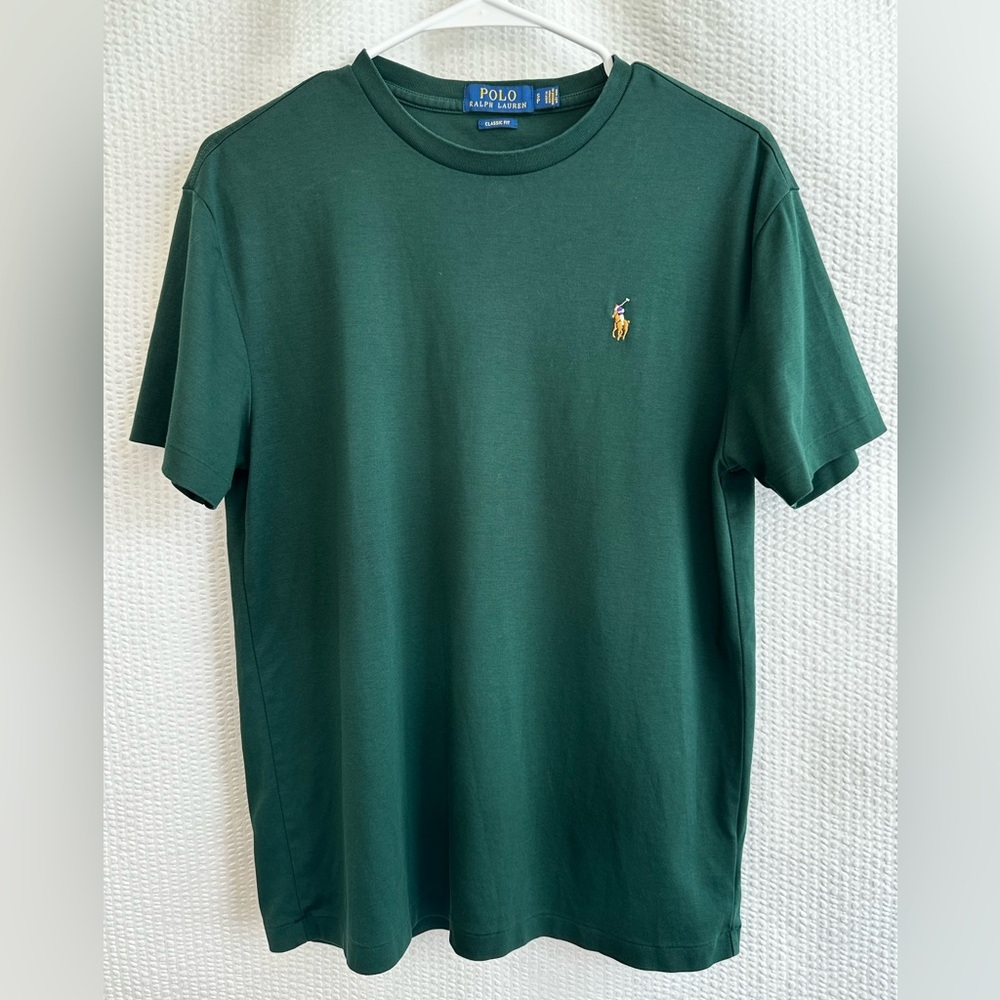 POLO Ralph Lauren Men's Green Short Sleeve Tee Size: Small Petite